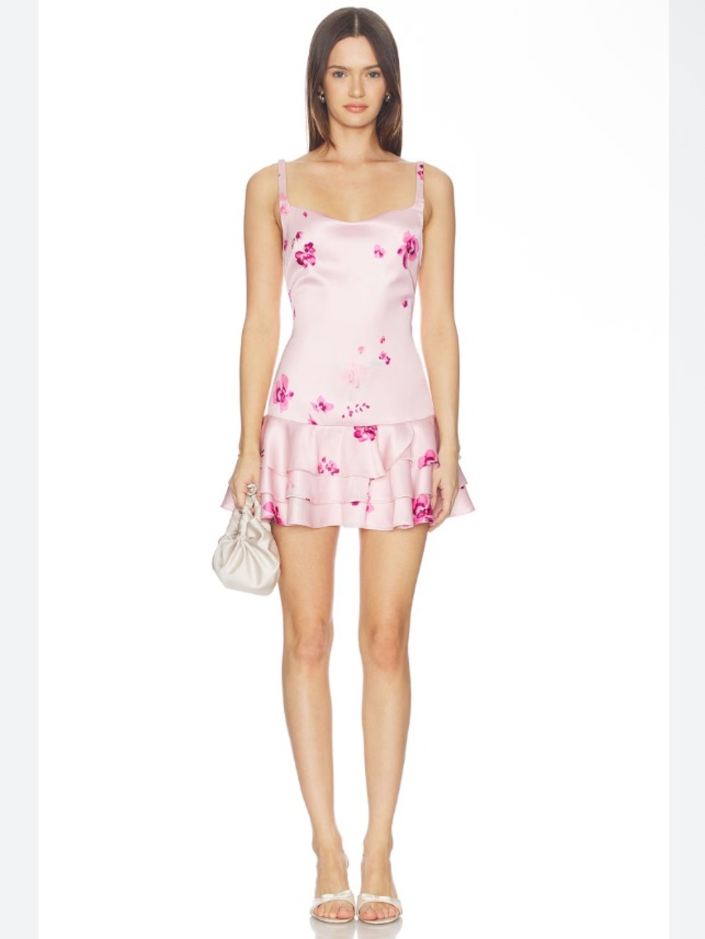 Majorelle Paola Ruffle Hem Layered Tank Mini Dress in Pink Multi Revolve Medium